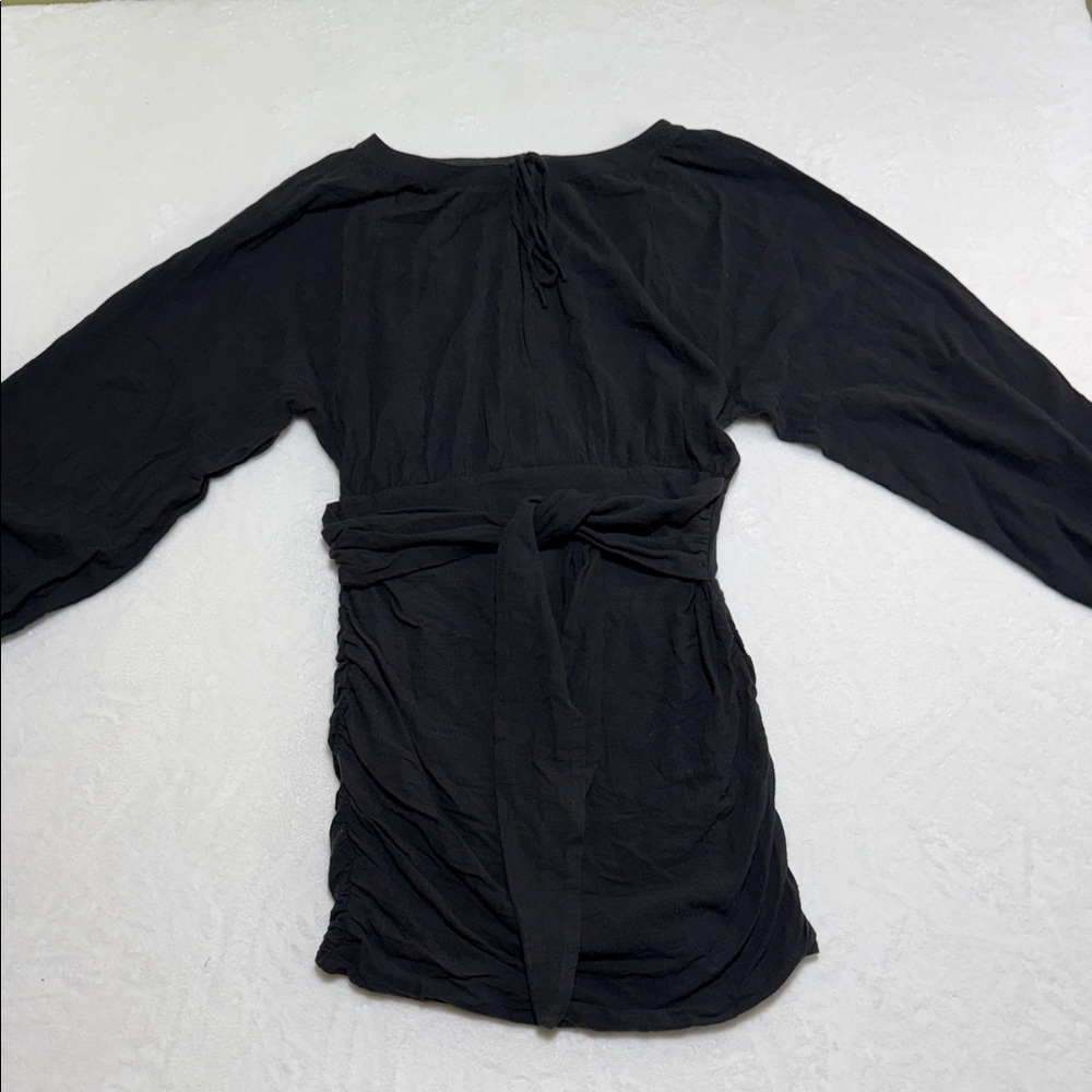 Free People Black Long Sleeve Mini Dress